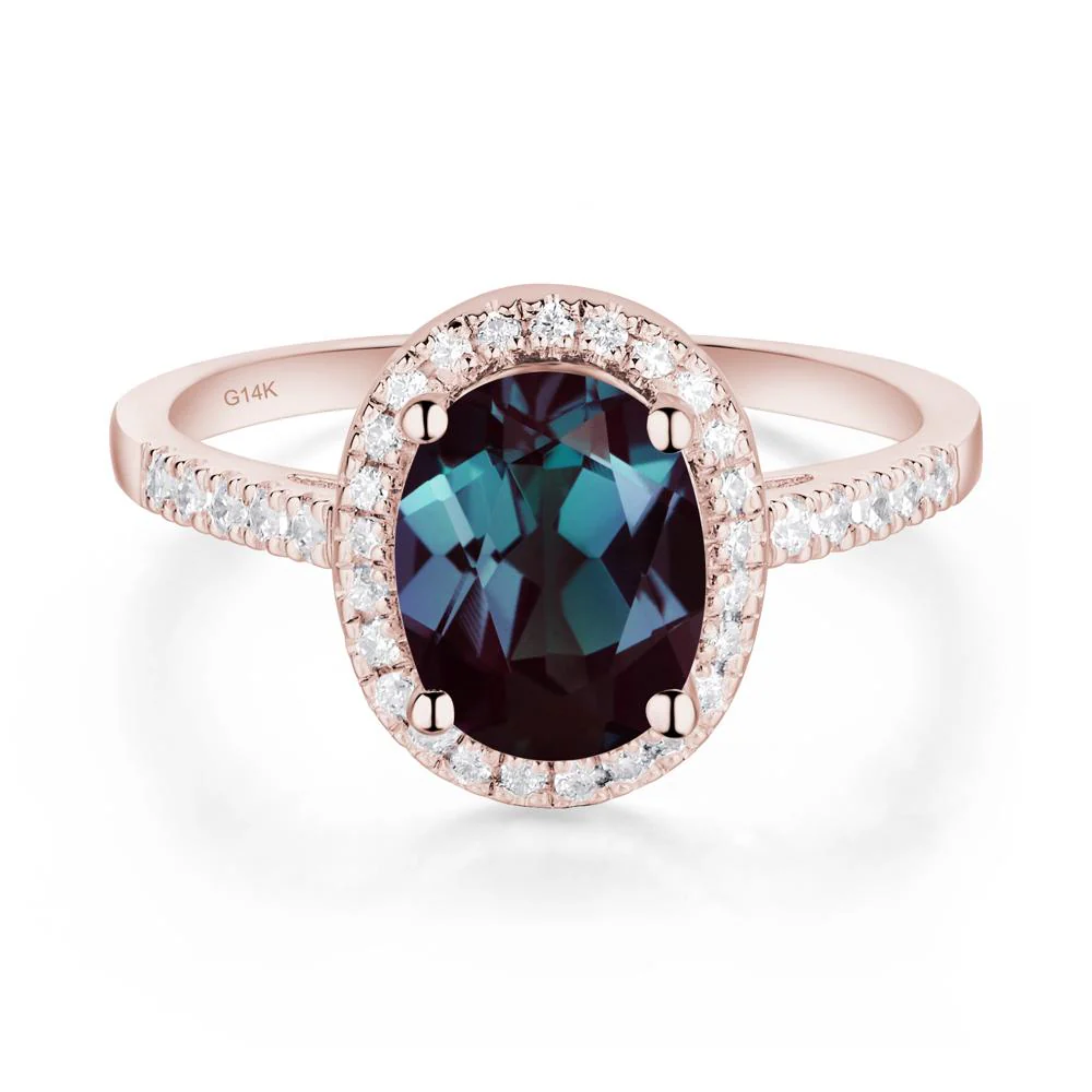Oval Alexandrite Halo Ring - Image 3