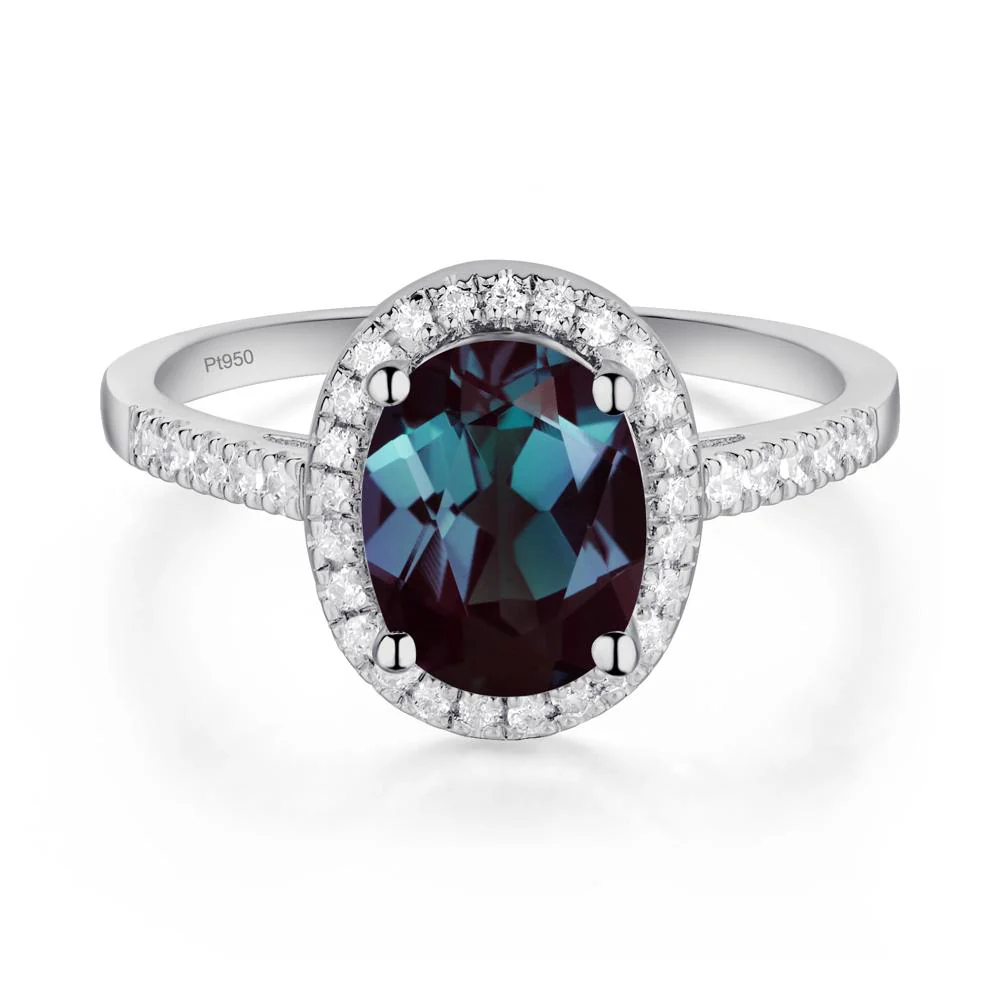 Oval Alexandrite Halo Ring - Image 7