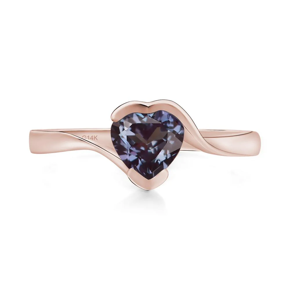 Heart Alexandrite Solitaire Engagement Ring