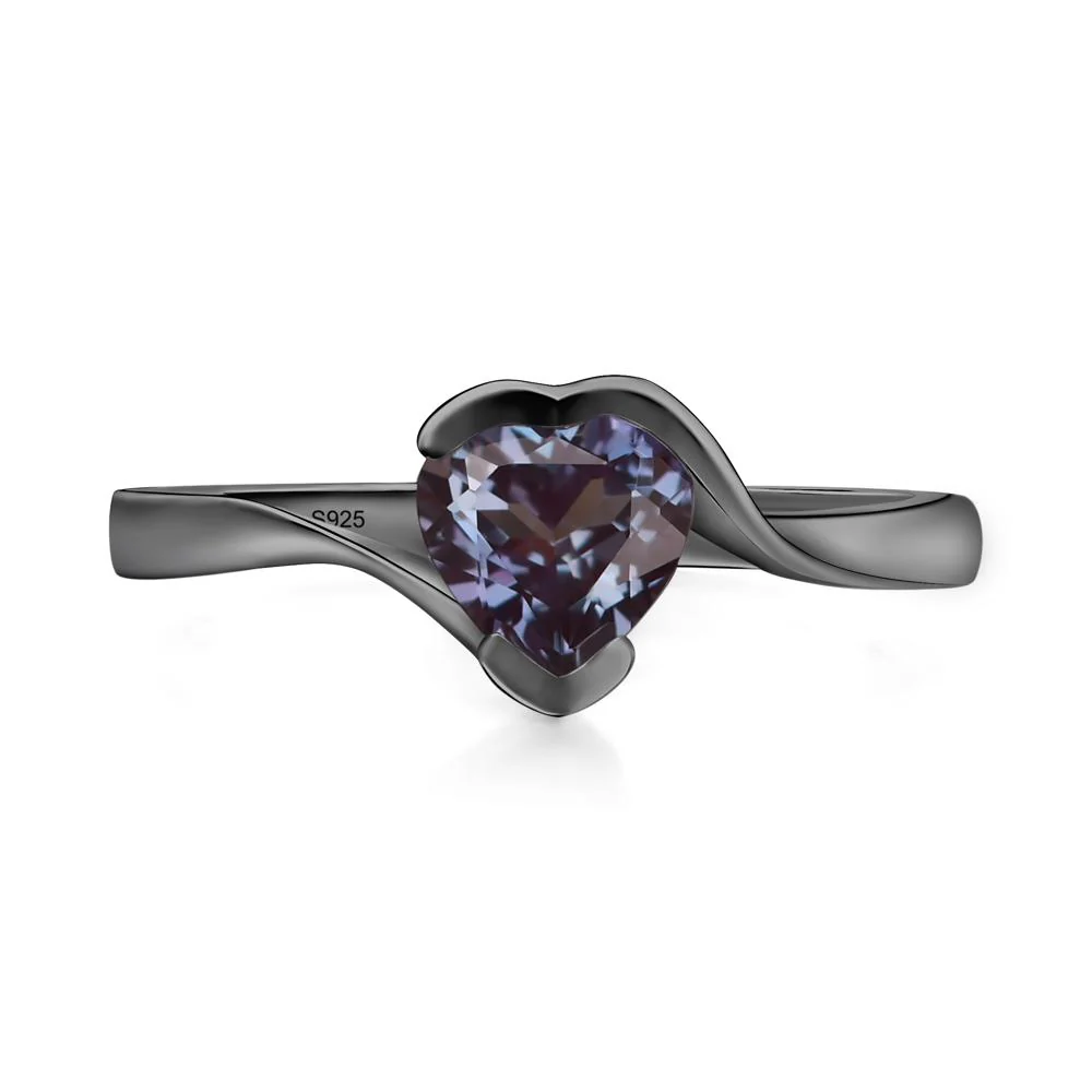Heart Alexandrite Solitaire Engagement Ring - Image 3
