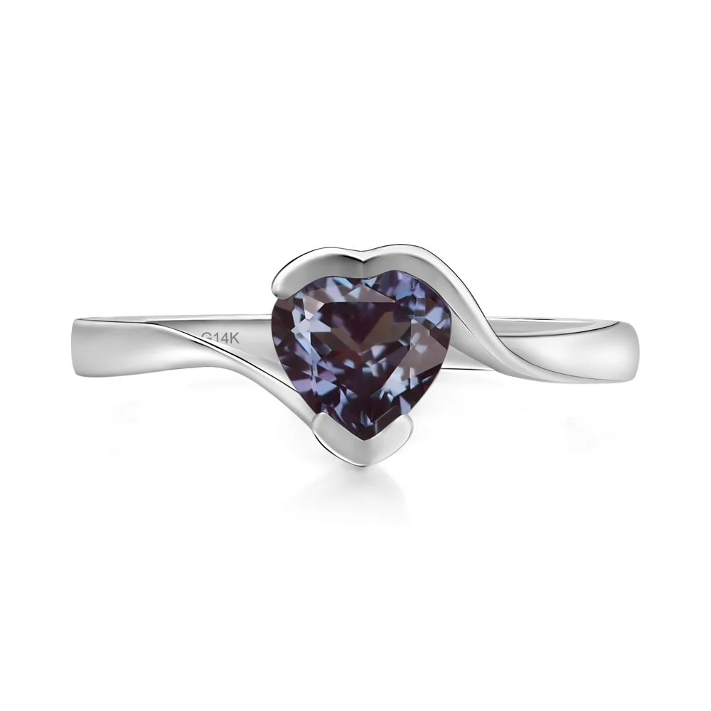 Heart Alexandrite Solitaire Engagement Ring - Image 4