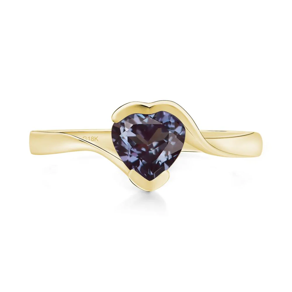 Heart Alexandrite Solitaire Engagement Ring - Image 8