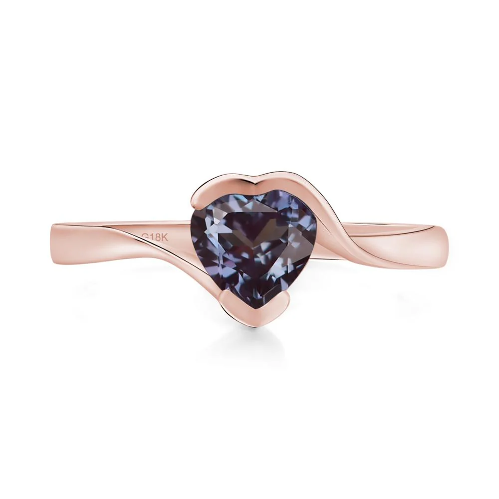 Heart Alexandrite Solitaire Engagement Ring - Image 9