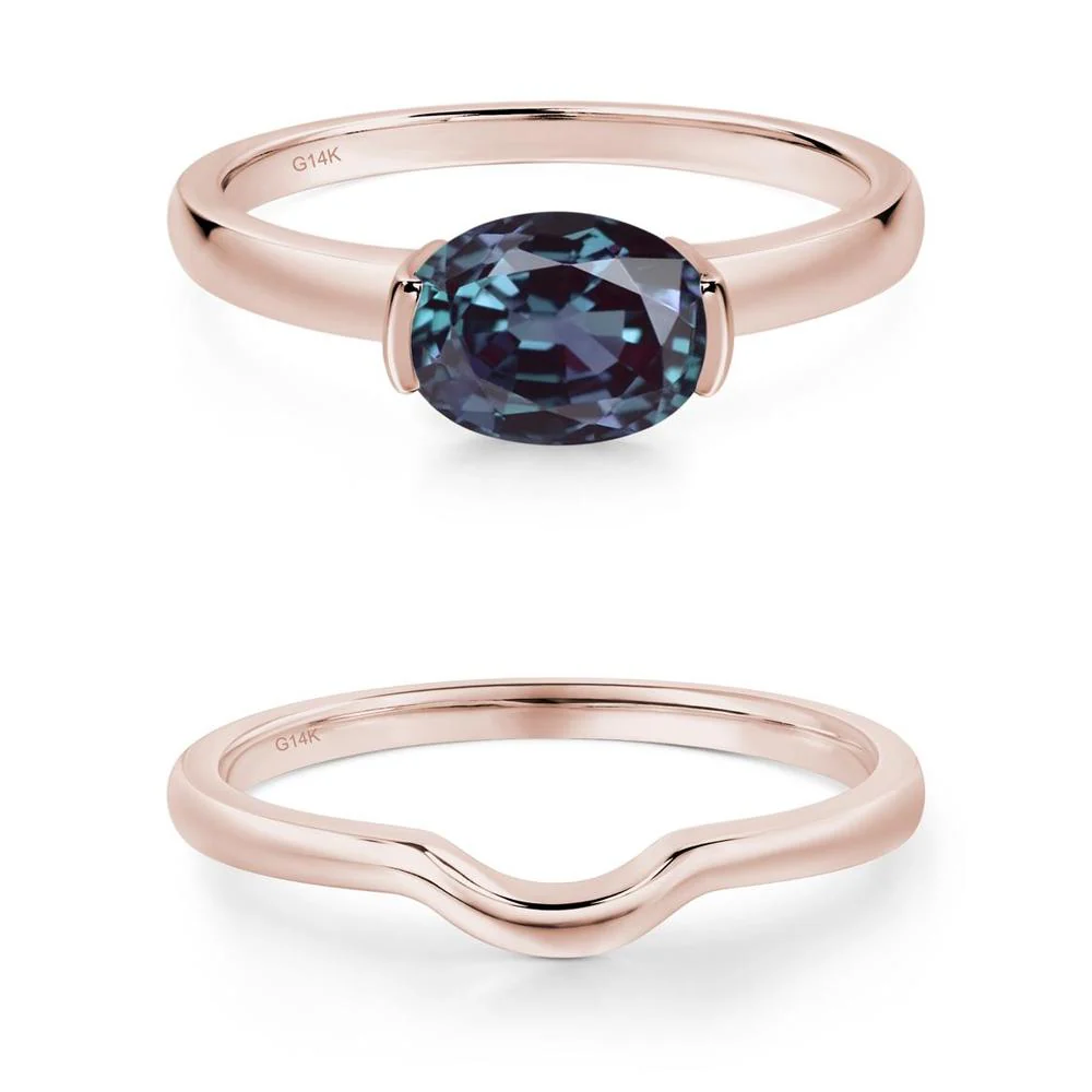 Oval Alexandrite Horizontal Engagement Ring - Image 13