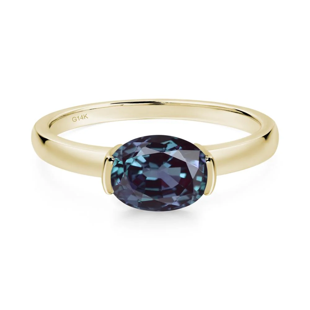 Oval Alexandrite Horizontal Engagement Ring - Image 3