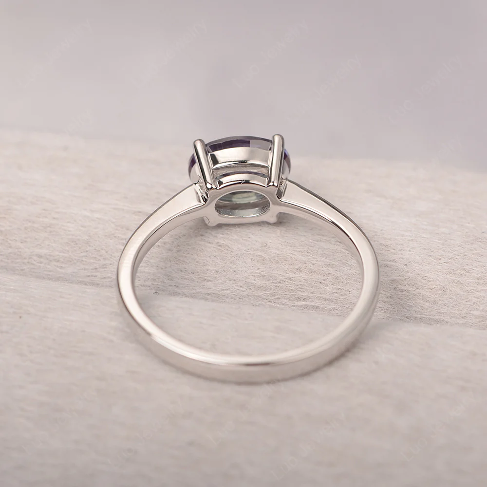 Alexandrite Oval Solitaire Engagement Ring - Image 3