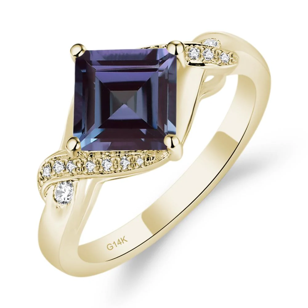 Alexandrite Kite Set Square Cut Ring - Image 2