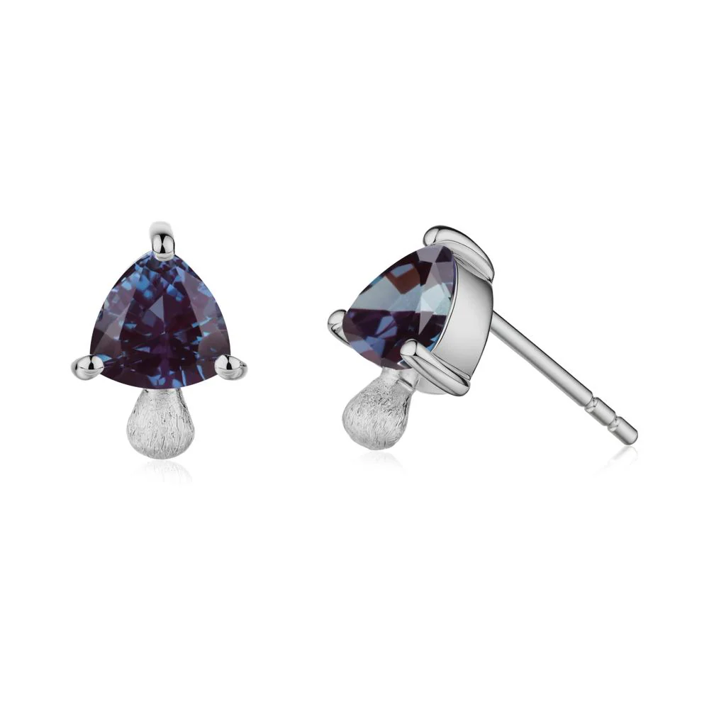 Alexandrite Mini Mushroom Stud Earrings - Image 7