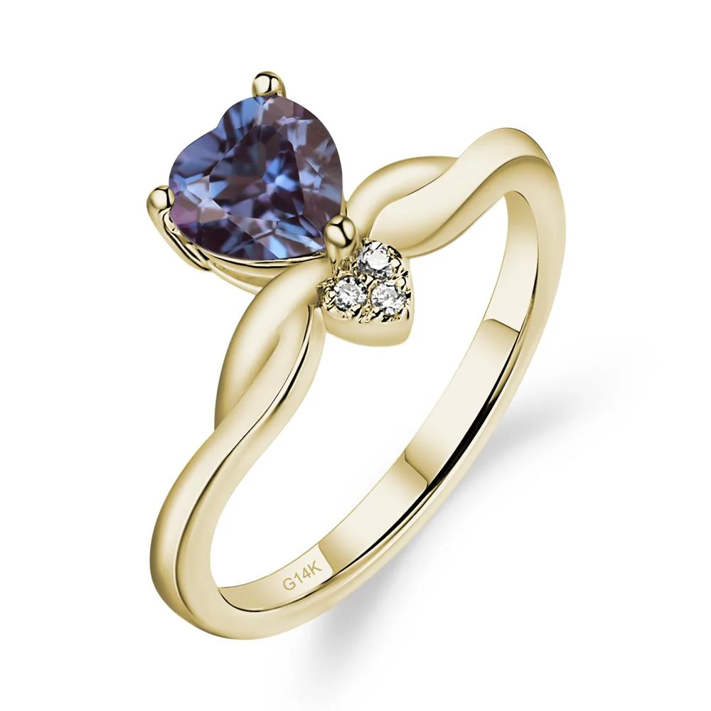 Dainty Twisted Alexandrite Engagement Ring