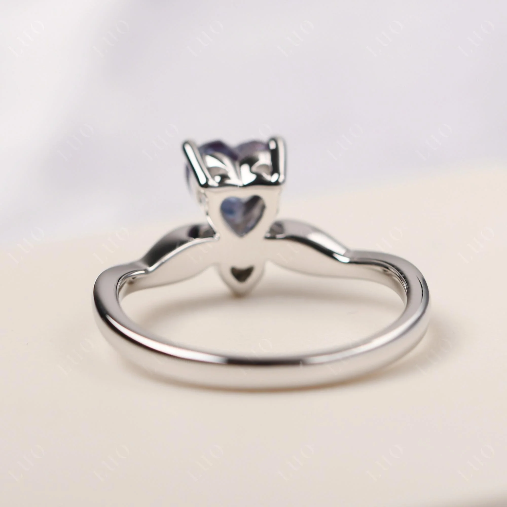 Dainty Twisted Alexandrite Engagement Ring - Image 12
