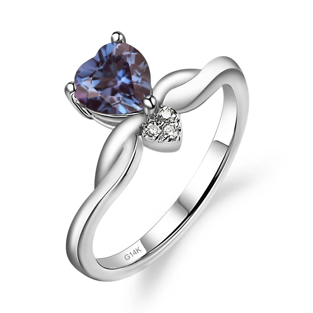 Dainty Twisted Alexandrite Engagement Ring - Image 4