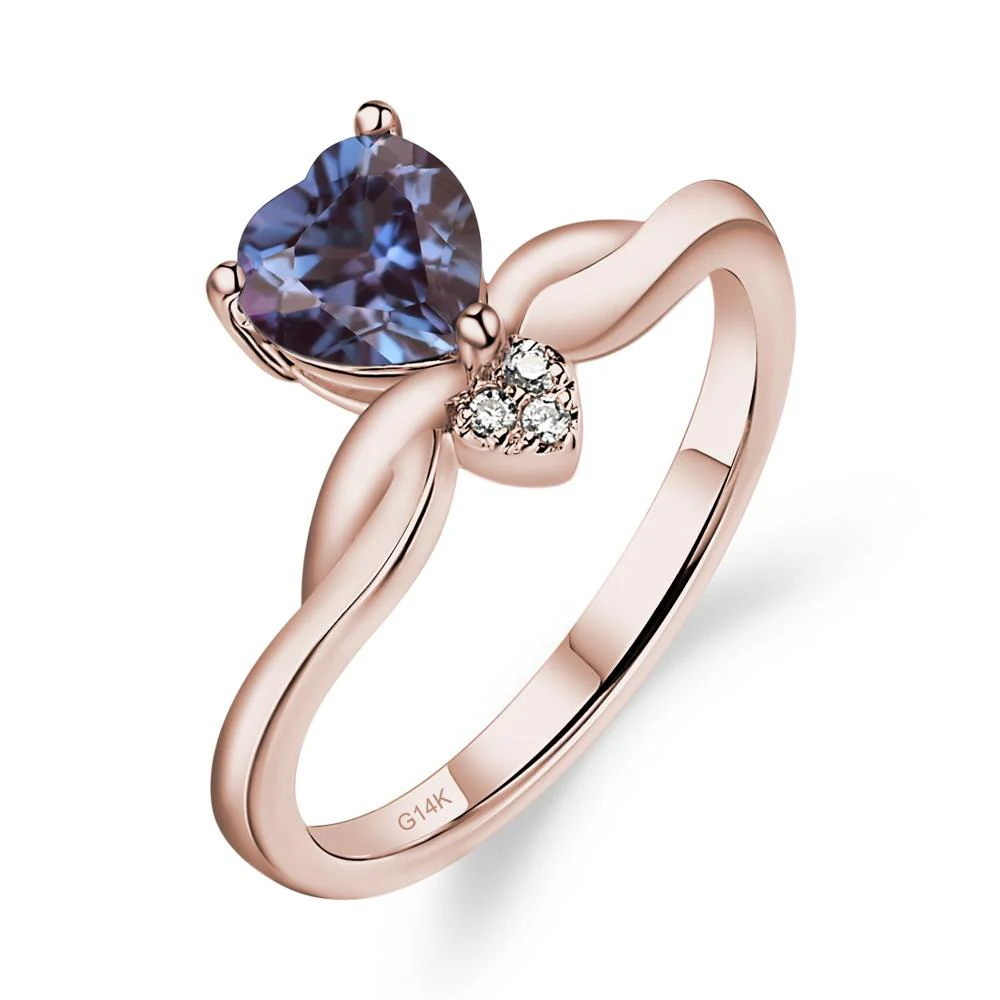 Dainty Twisted Alexandrite Engagement Ring - Image 5