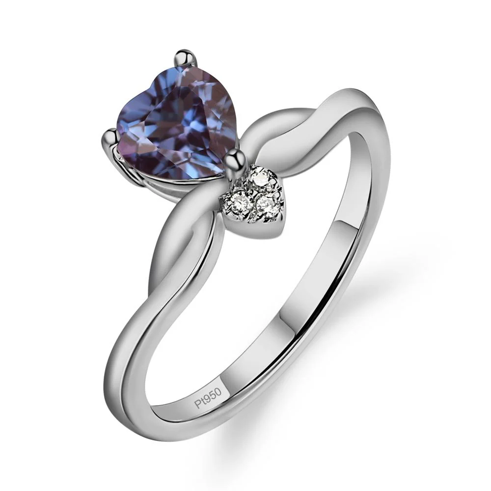Dainty Twisted Alexandrite Engagement Ring - Image 6