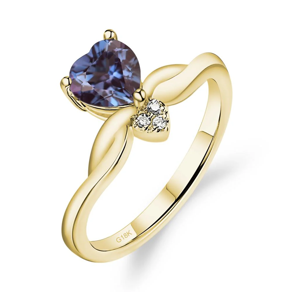 Dainty Twisted Alexandrite Engagement Ring - Image 8