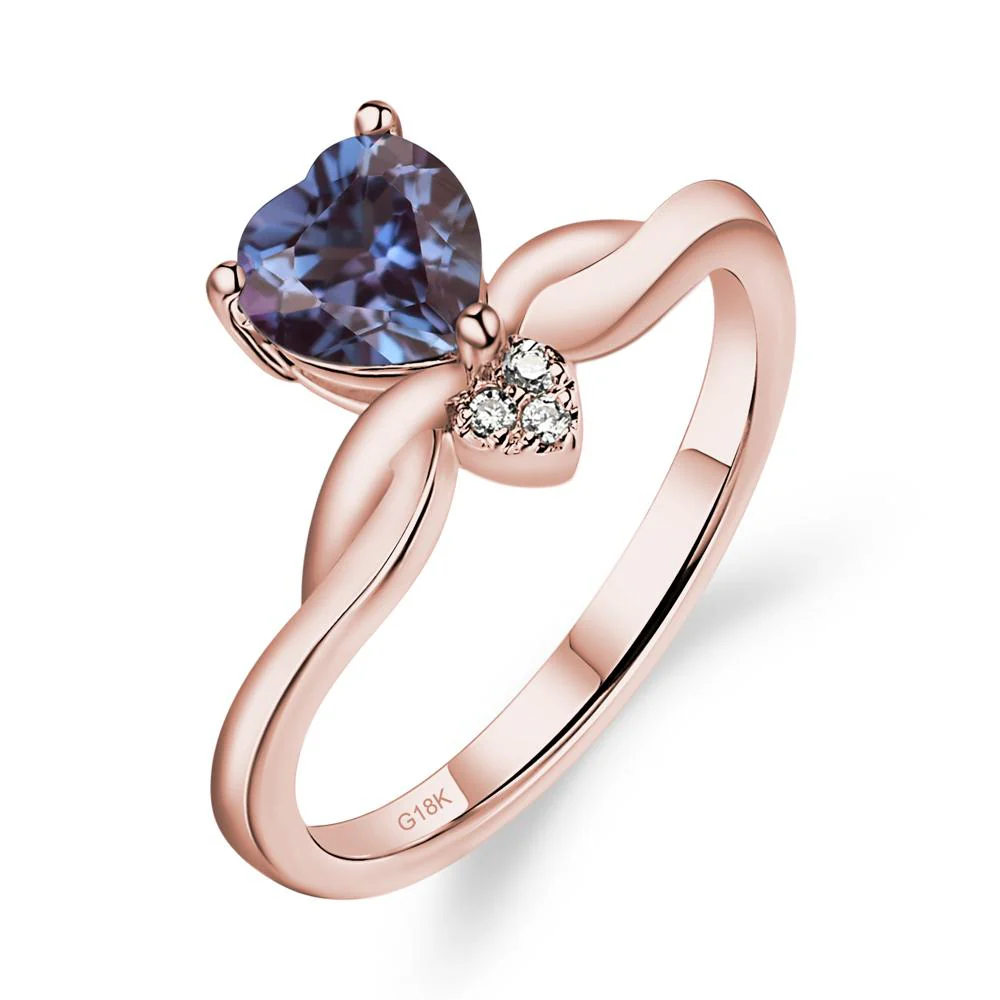 Dainty Twisted Alexandrite Engagement Ring - Image 9