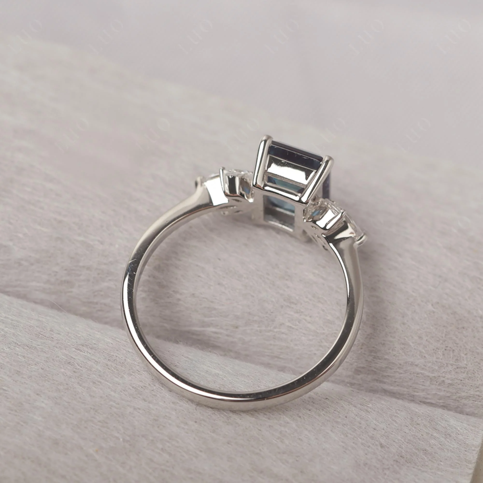 Sunburst Emerald Cut Alexandrite Ring - Image 12