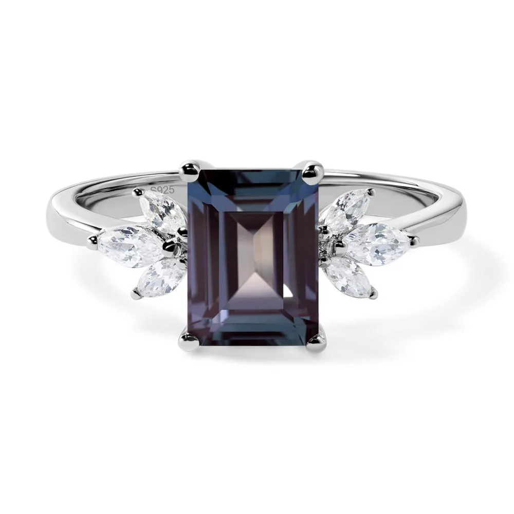 Sunburst Emerald Cut Alexandrite Ring - Image 2