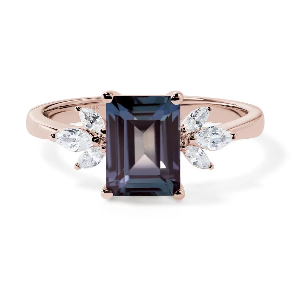 Sunburst Emerald Cut Alexandrite Ring - Image 5