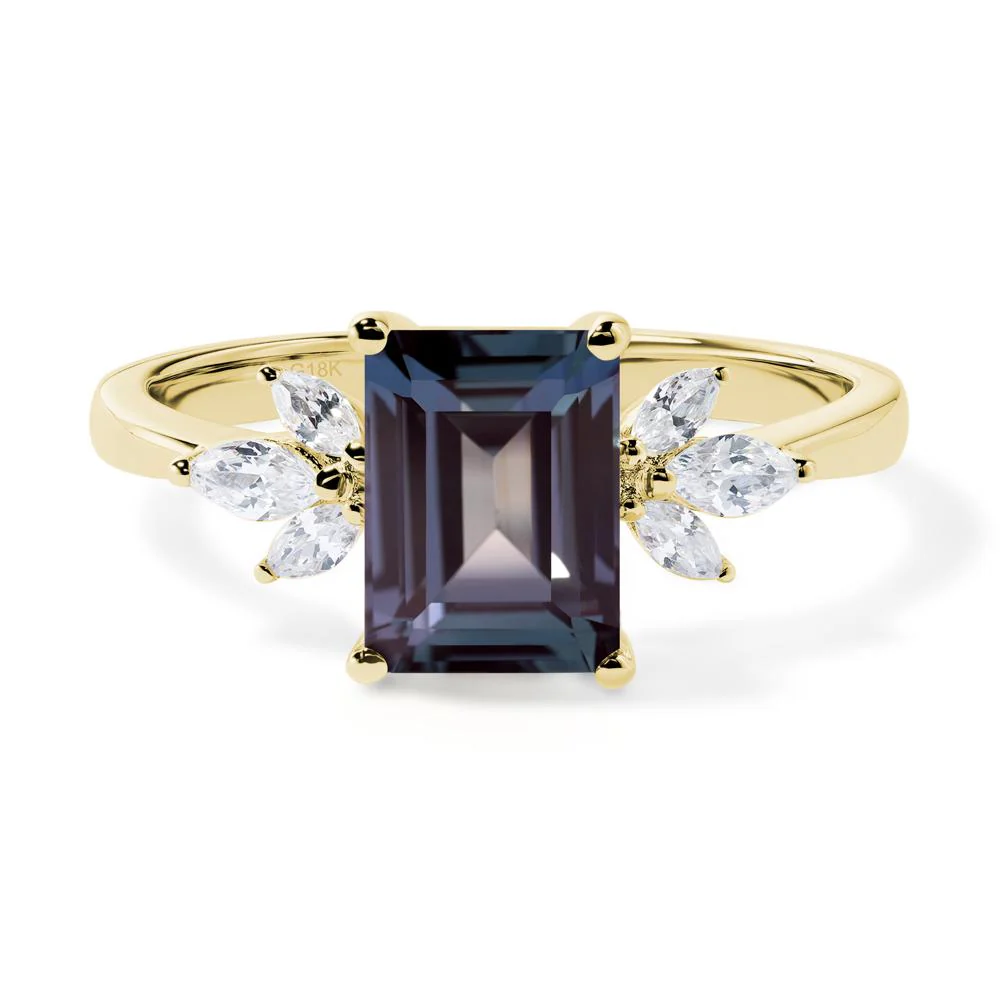 Sunburst Emerald Cut Alexandrite Ring - Image 8