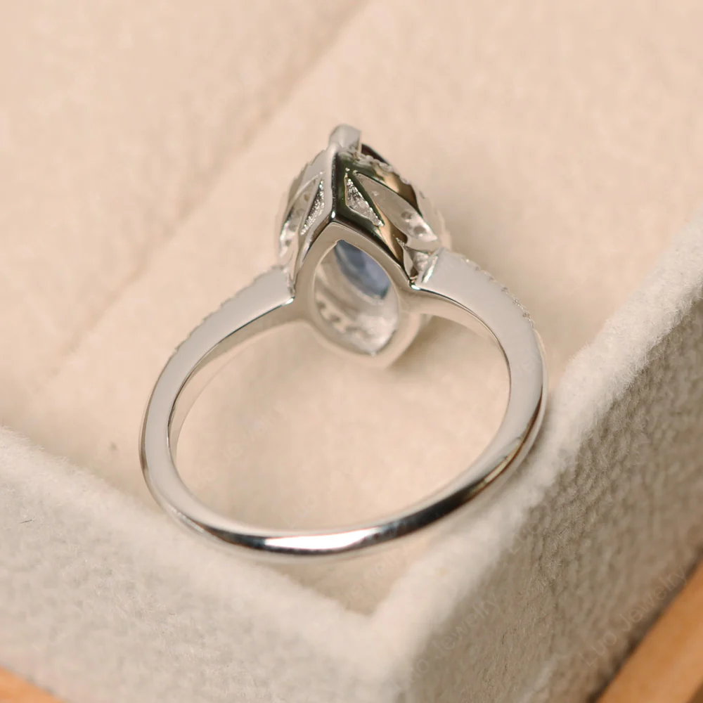 Marquise Cut Alexandrite Halo Ring - Image 2