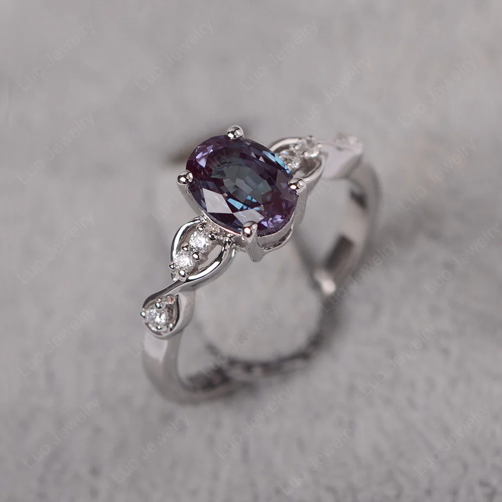 Oval Alexandrite Infinity Engagement Ring - Image 2