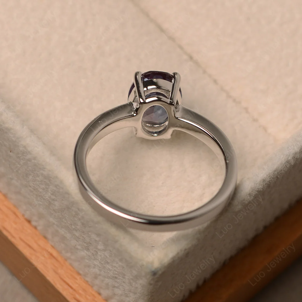 Oval Alexandrite Solitaire Engagement Ring - Image 3