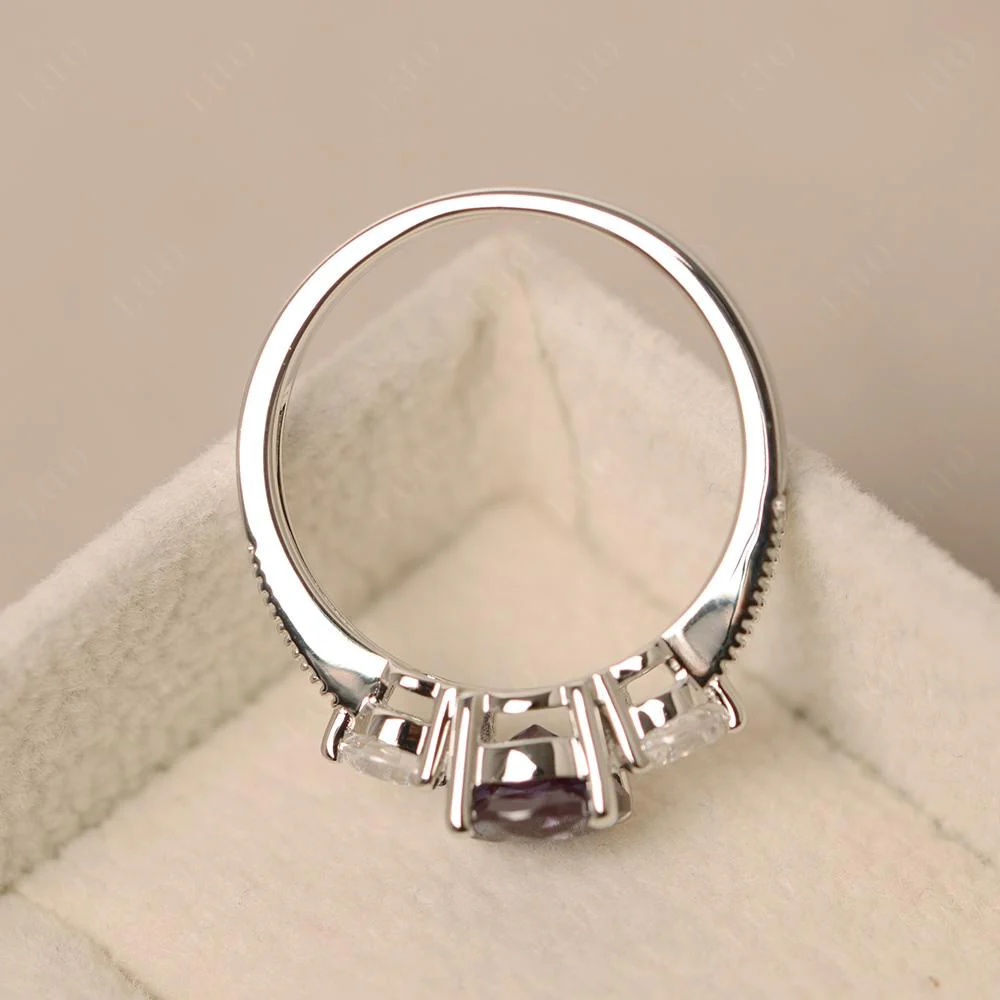 Alexandrite 3 Stone Engagement Ring - Image 12