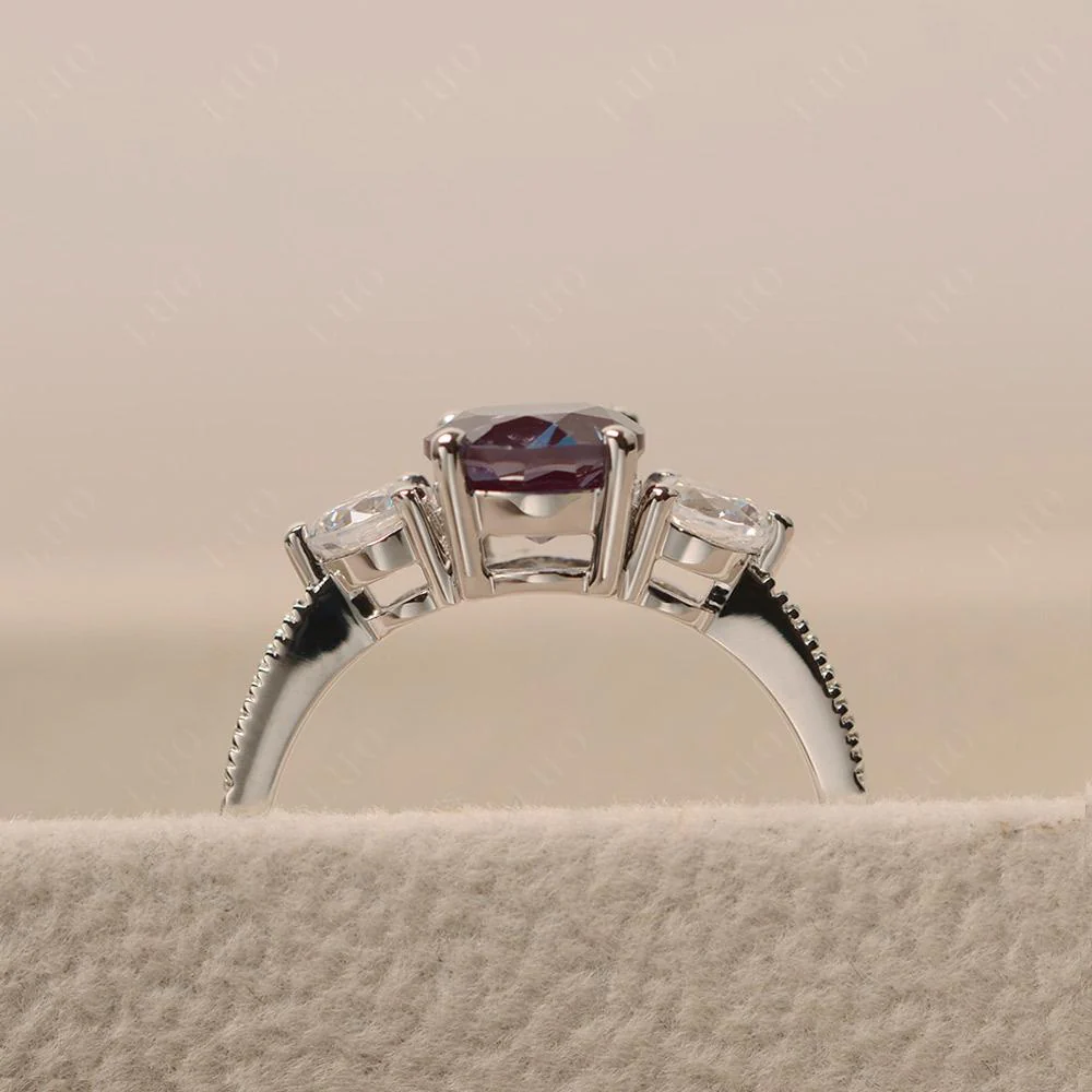 Alexandrite 3 Stone Engagement Ring - Image 13