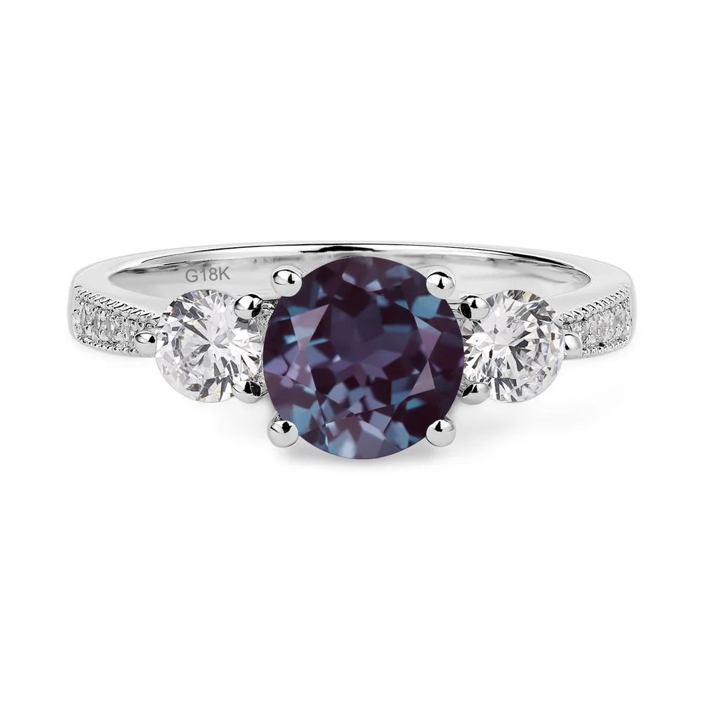 Alexandrite 3 Stone Engagement Ring - Image 7