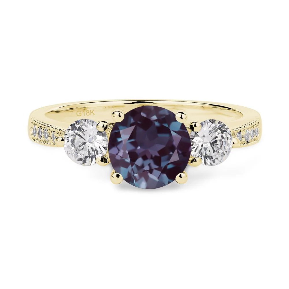Alexandrite 3 Stone Engagement Ring - Image 8