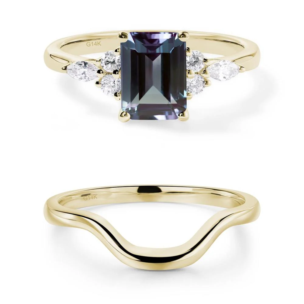 Simple Emerald Cut Alexandrite Ring - Image 11