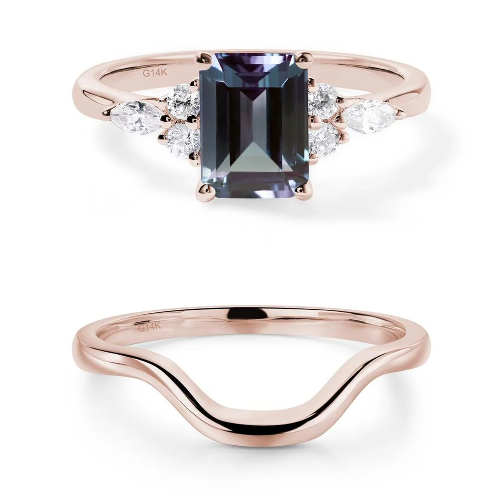 Simple Emerald Cut Alexandrite Ring - Image 15