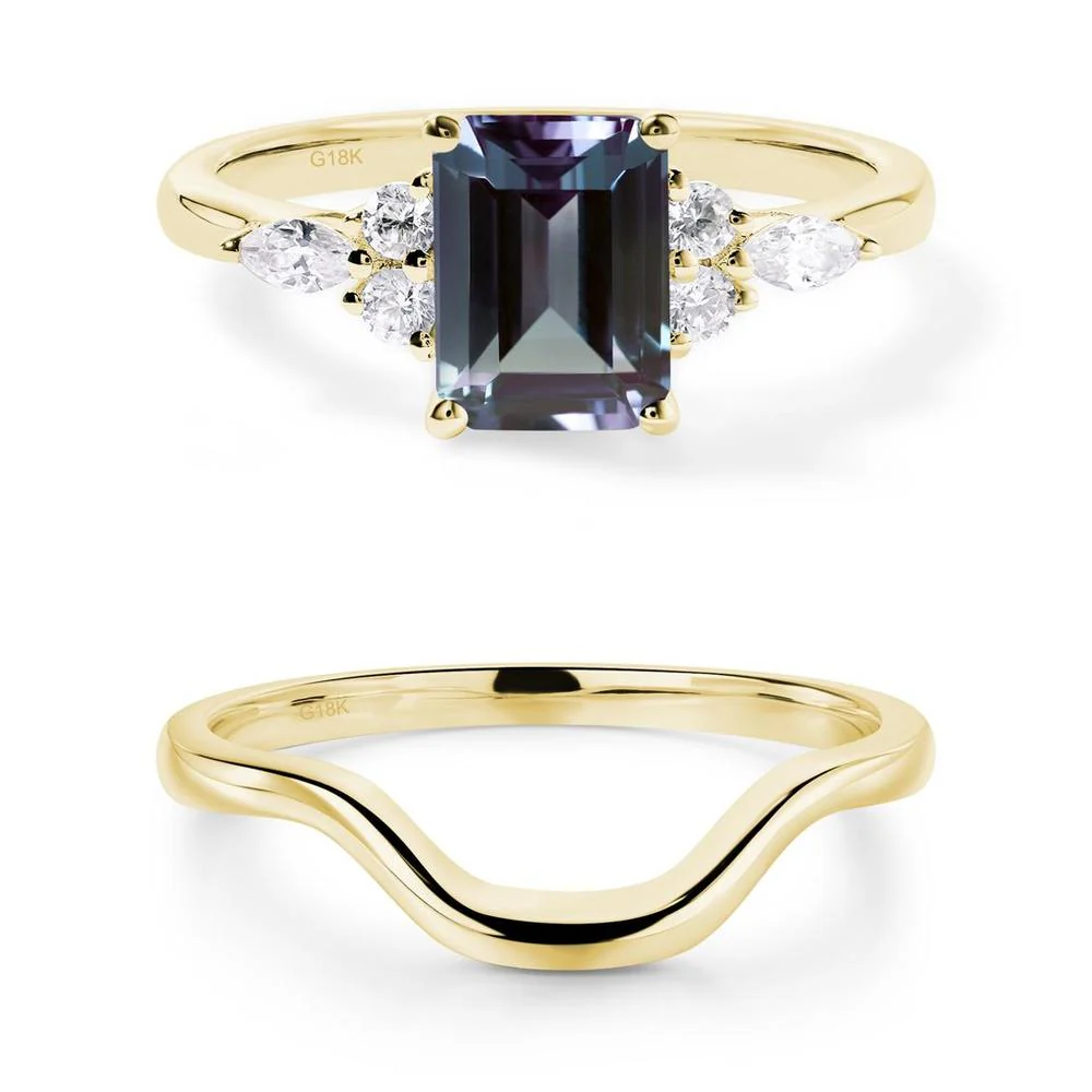 Simple Emerald Cut Alexandrite Ring - Image 17