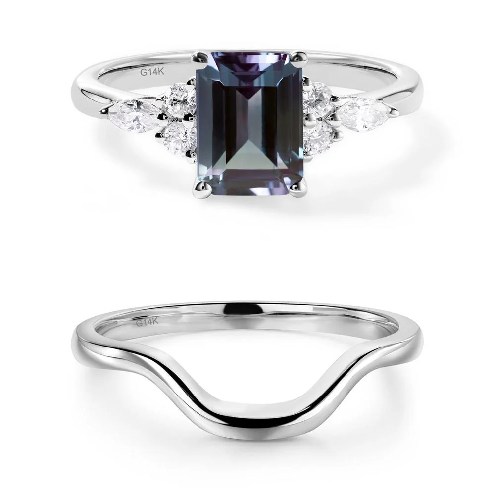 Simple Emerald Cut Alexandrite Ring - Image 25
