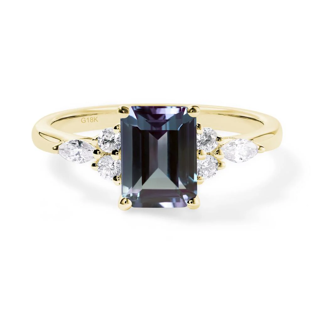 Simple Emerald Cut Alexandrite Ring - Image 4