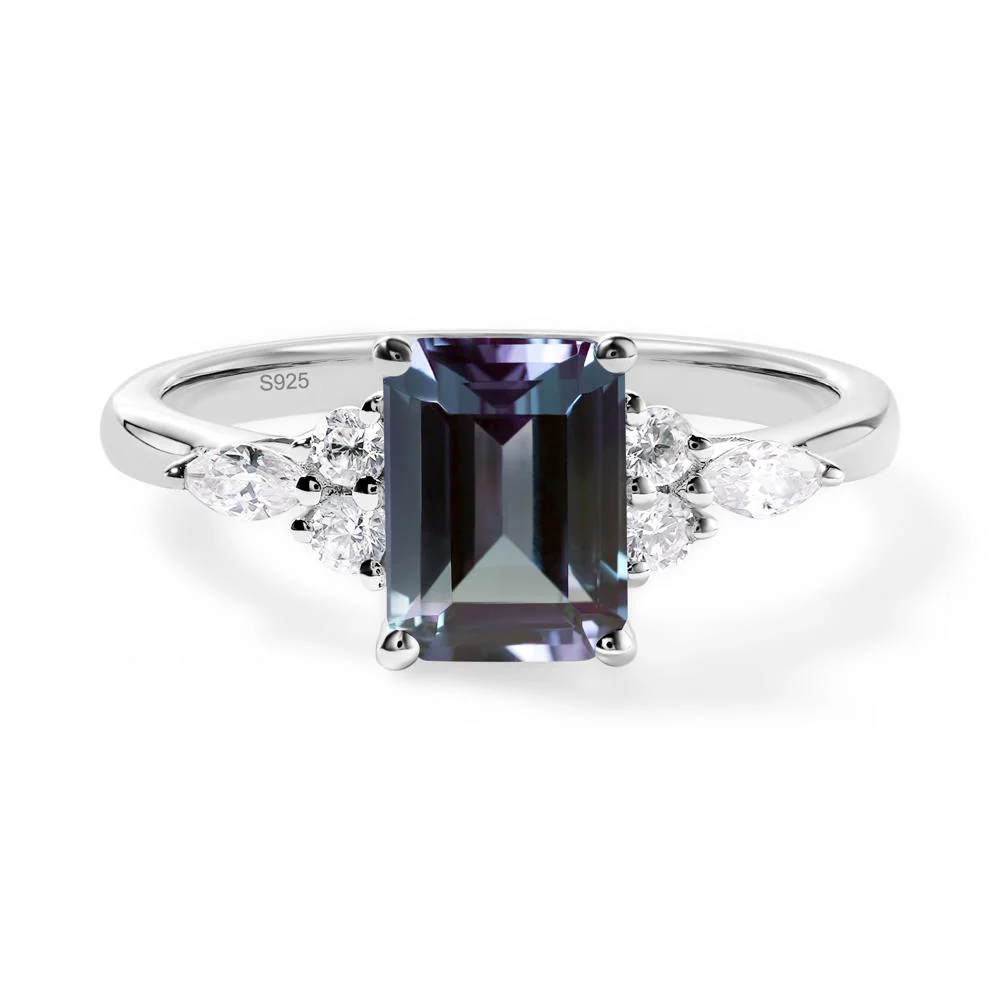 Simple Emerald Cut Alexandrite Ring - Image 6