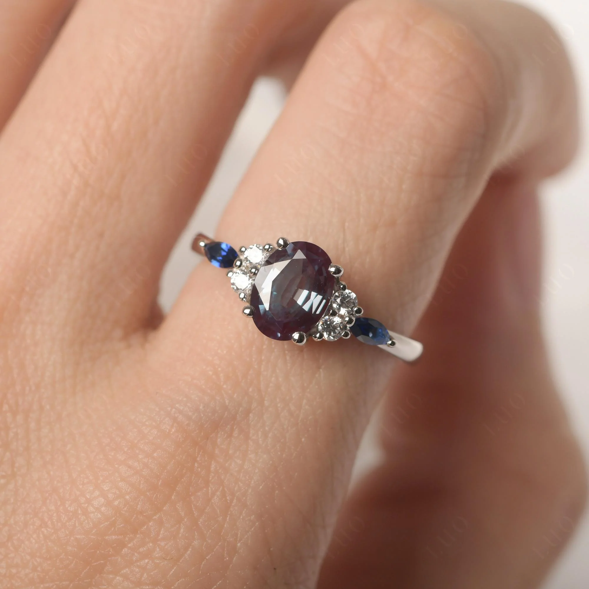 Simple Oval Alexandrite Engagement Ring - Image 34