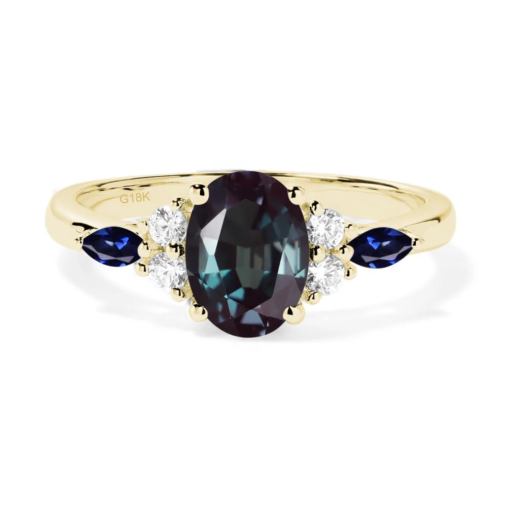 Simple Oval Alexandrite Engagement Ring - Image 4
