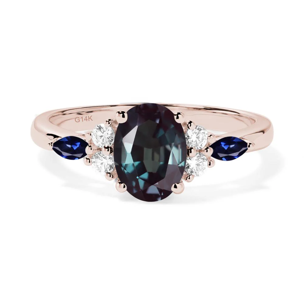 Simple Oval Alexandrite Engagement Ring - Image 5