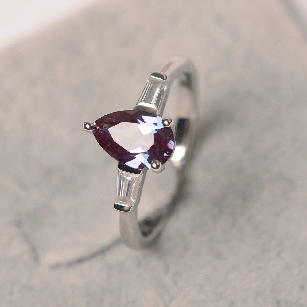 Teardrop Alexandrite Ring