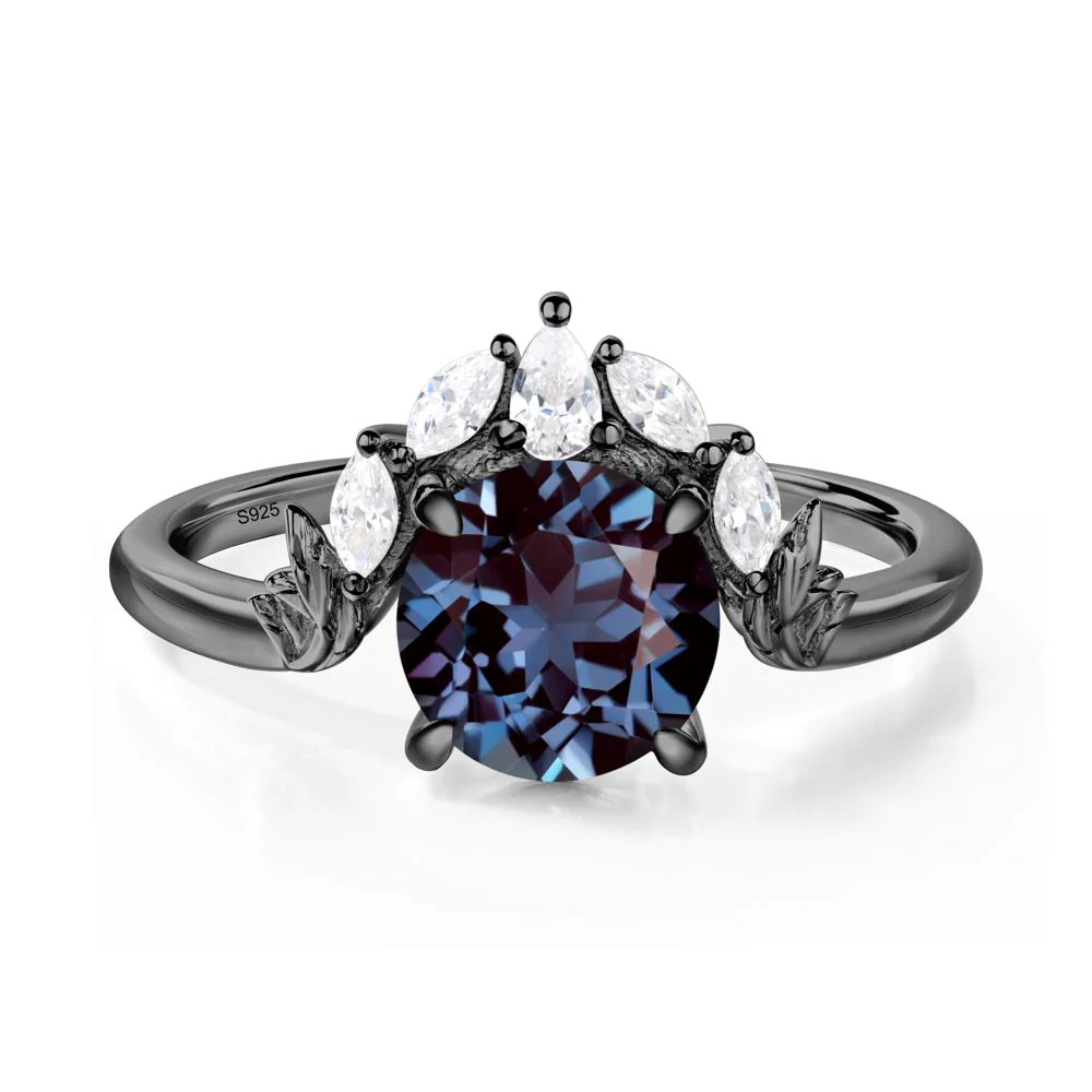 Alexandrite Ring with Marquise Side Stone - Image 2