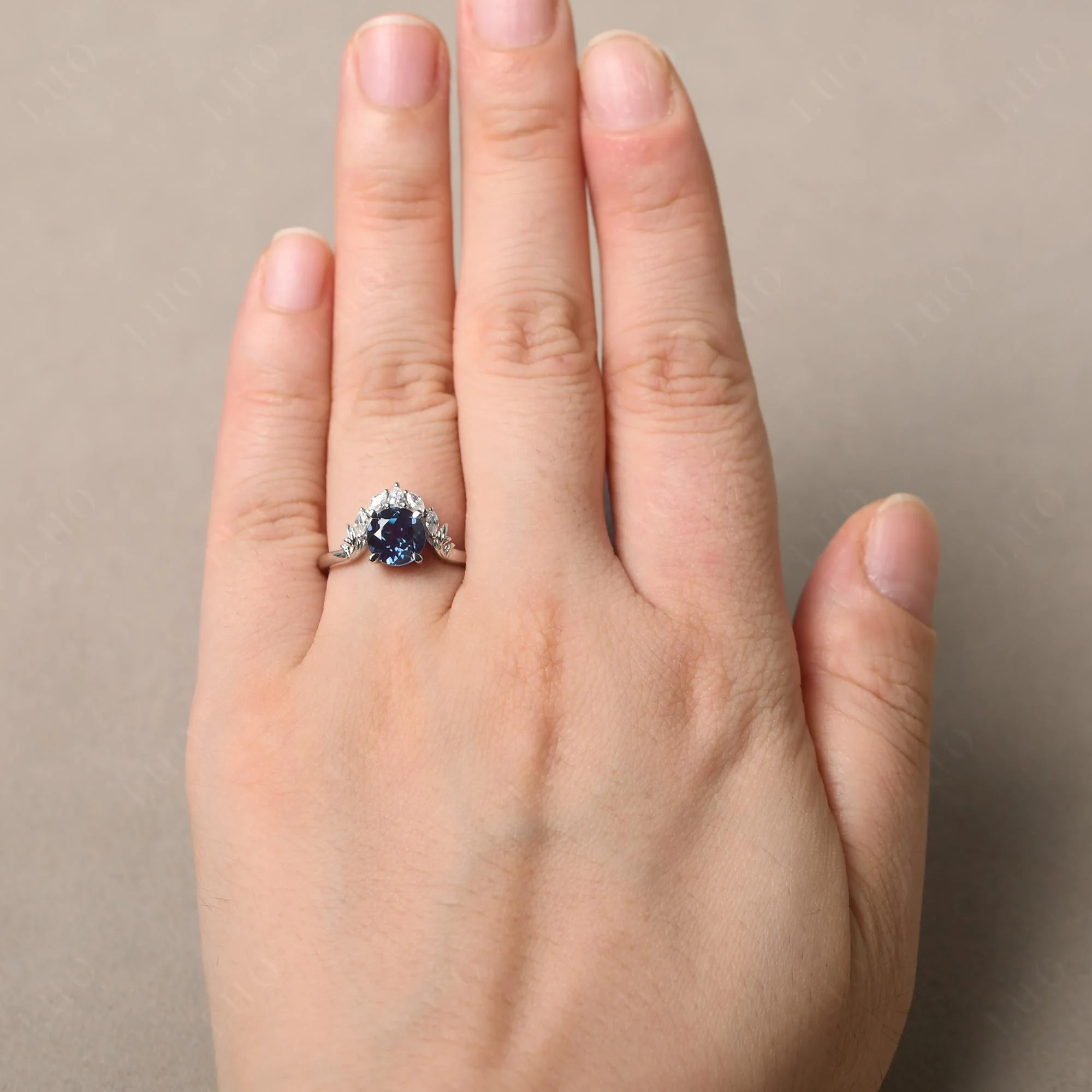 Alexandrite Ring with Marquise Side Stone - Image 33