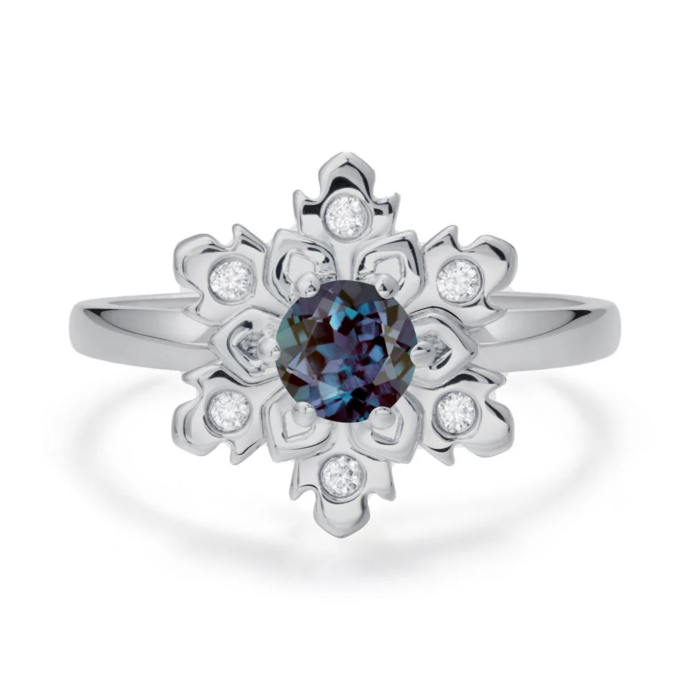 Alexandrite Snowflake Engagement Ring - Image 4