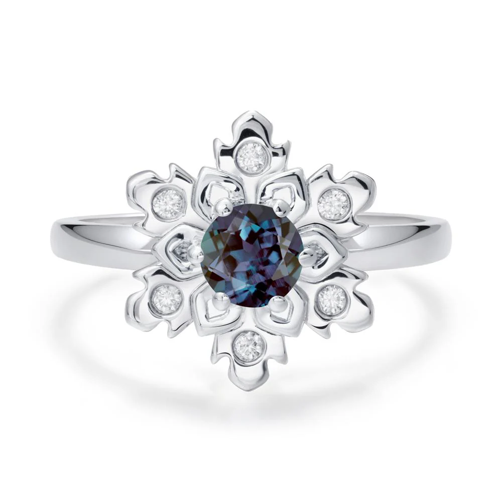 Alexandrite Snowflake Engagement Ring - Image 9