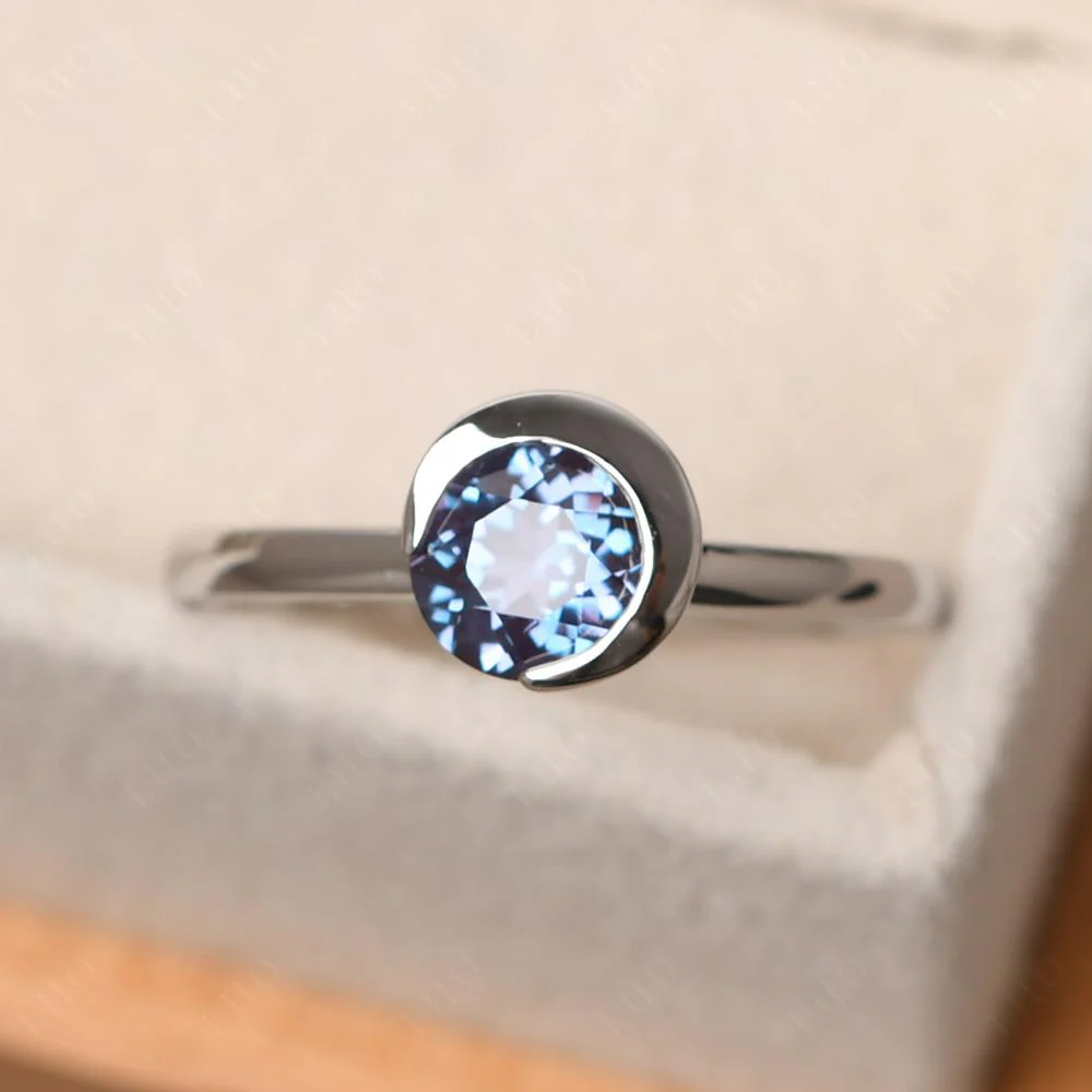 Alexandrite New Moon Bezel Ring - Image 10
