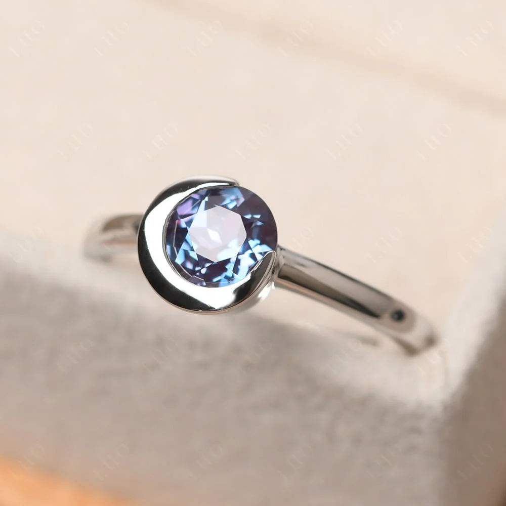 Alexandrite New Moon Bezel Ring - Image 12