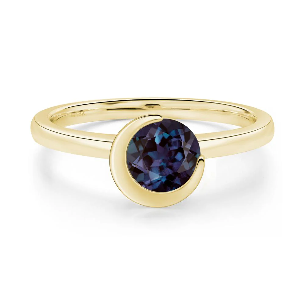 Alexandrite New Moon Bezel Ring - Image 2