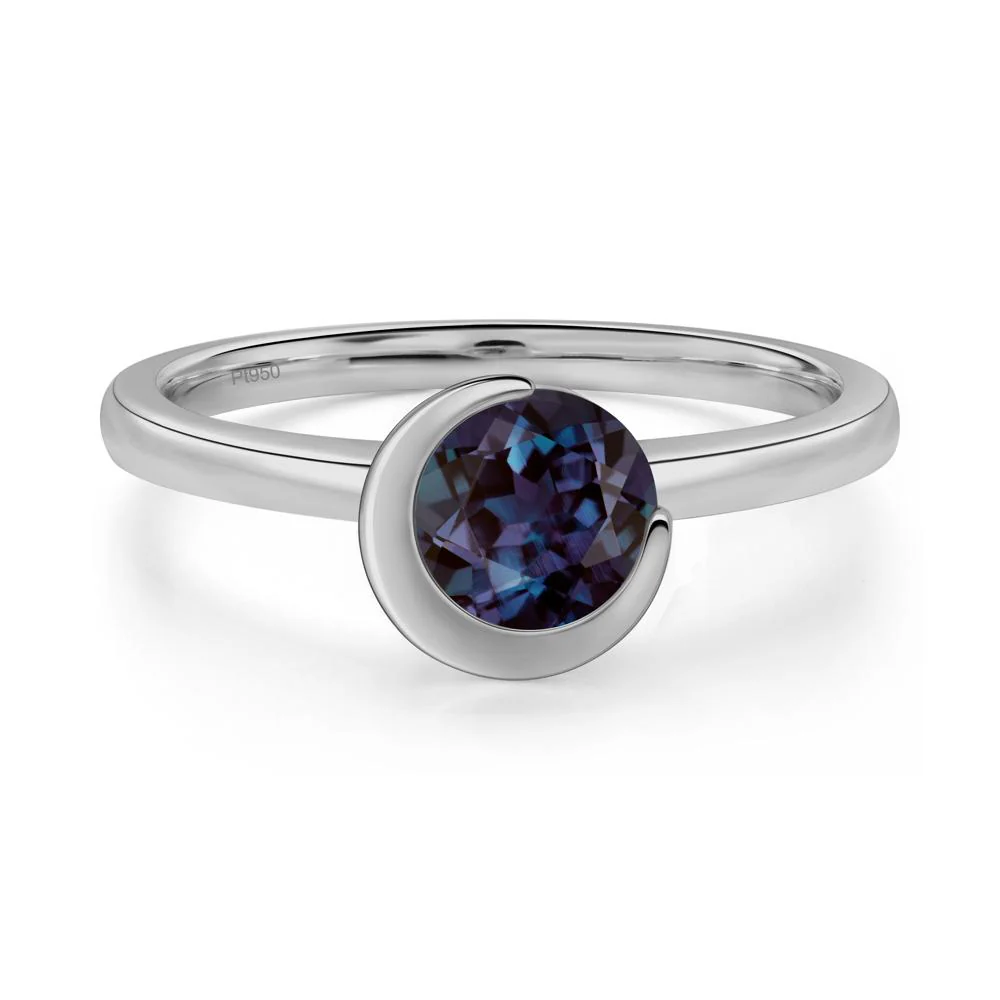 Alexandrite New Moon Bezel Ring - Image 4