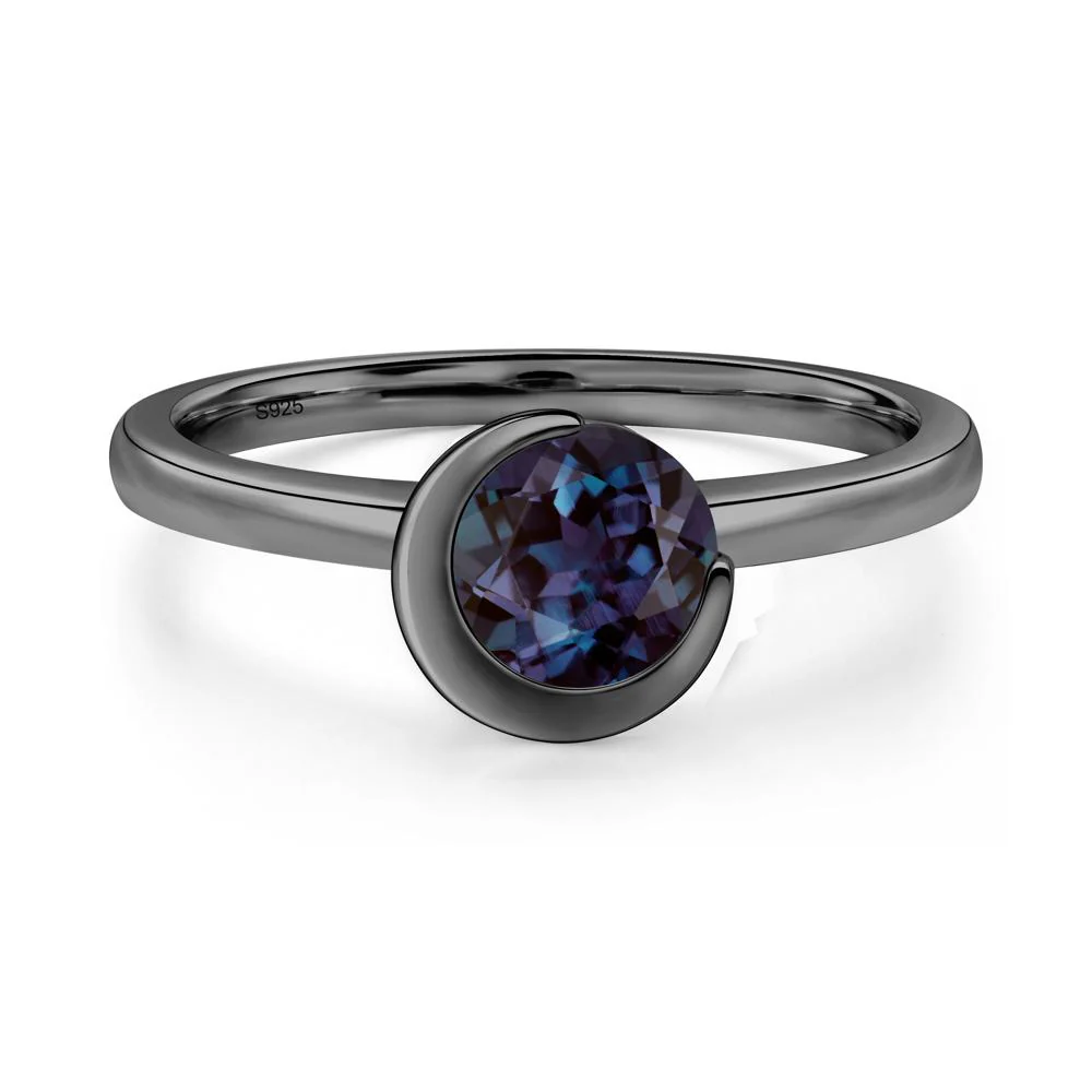Alexandrite New Moon Bezel Ring - Image 5