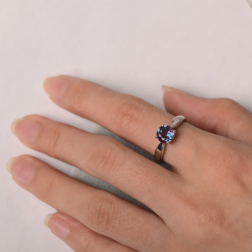 Alexandrite Round Solitaire Ring - Image 3